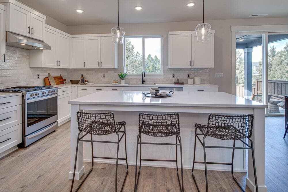 Kitchen. Photos have been virtually staged.