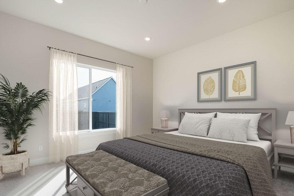Like-kind photo - same floorplan, different home. Primary suite.