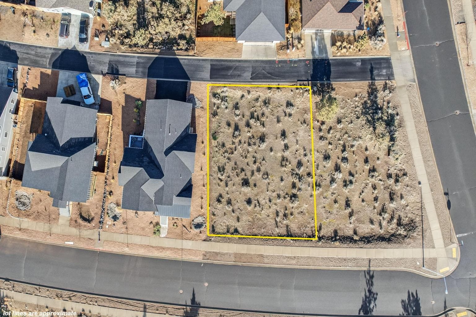 Closer look at the flat ground and natural vegetation across the property.