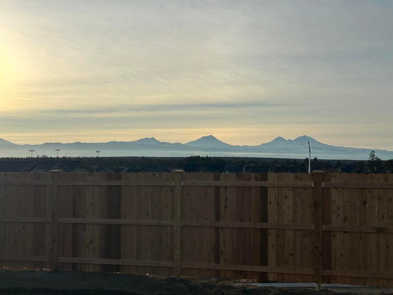 View from covered back patio
