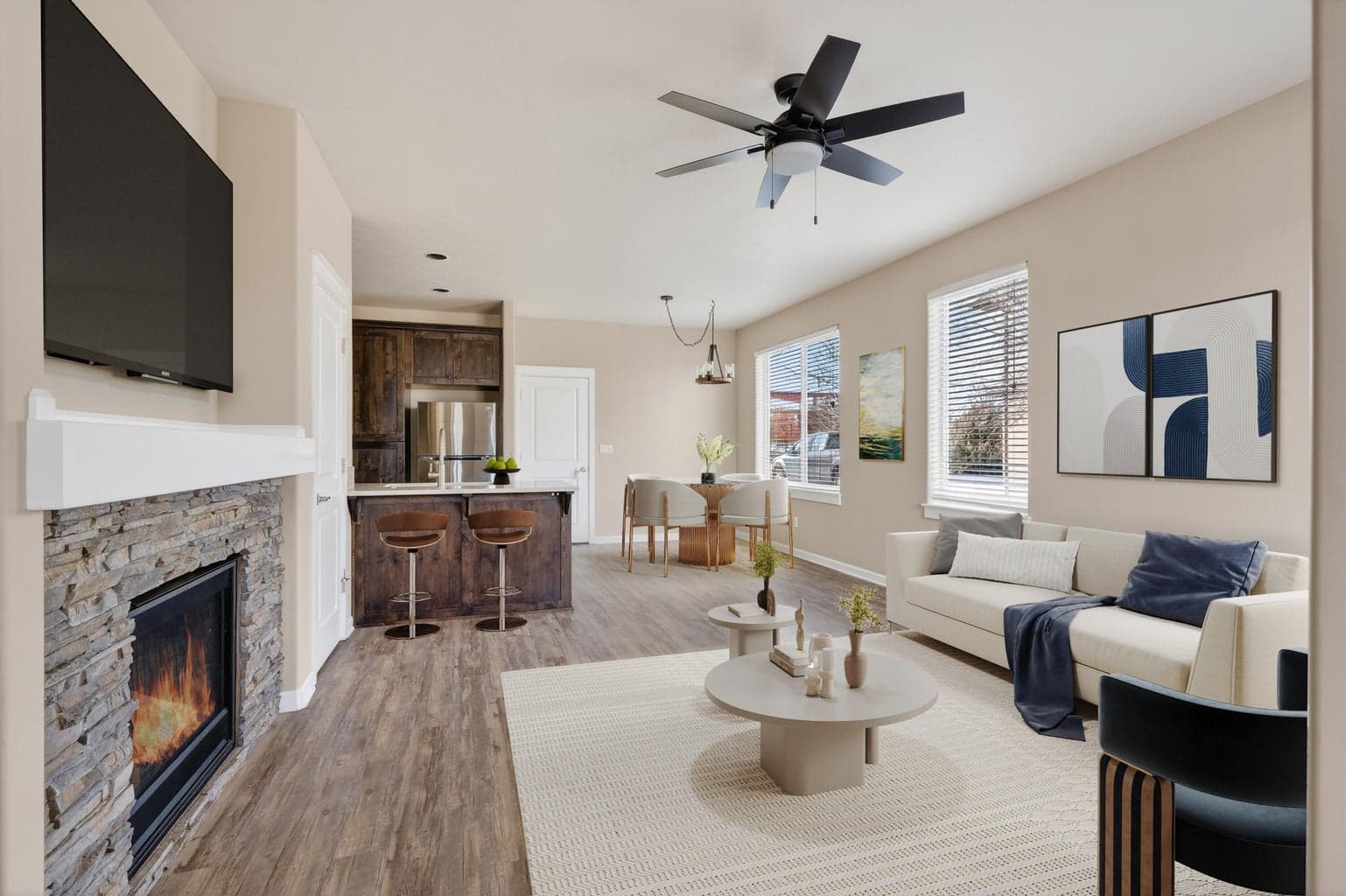 Great Room-Virtually Staged