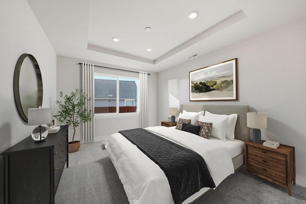 Primary suite with virtual staging