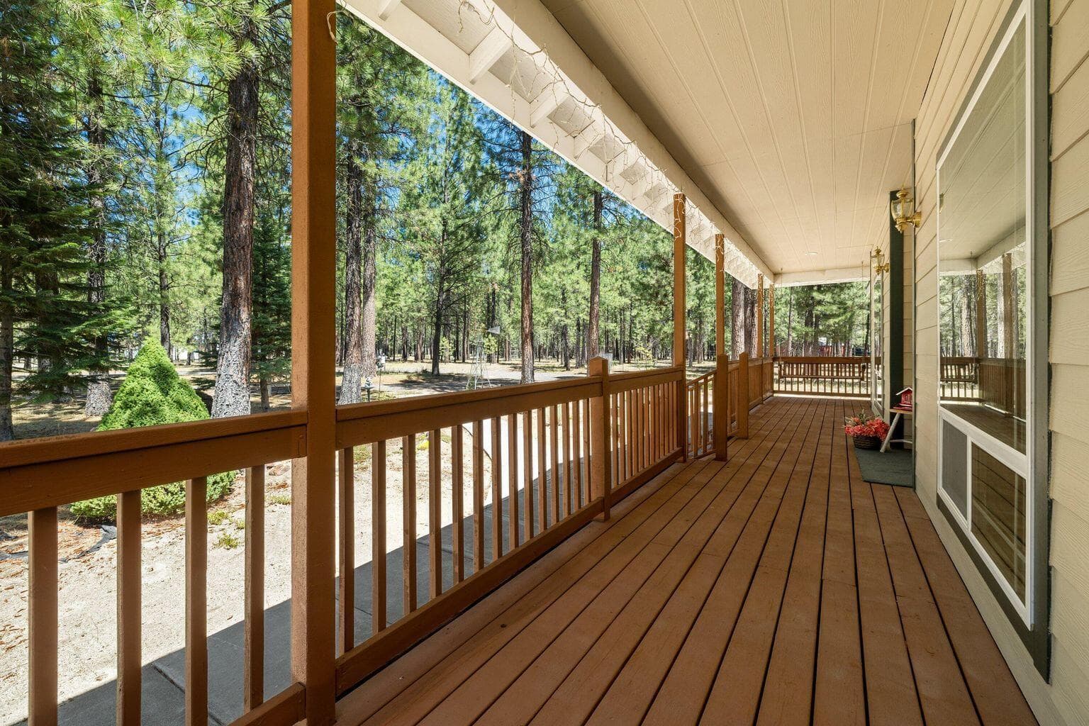 Deck across front of home