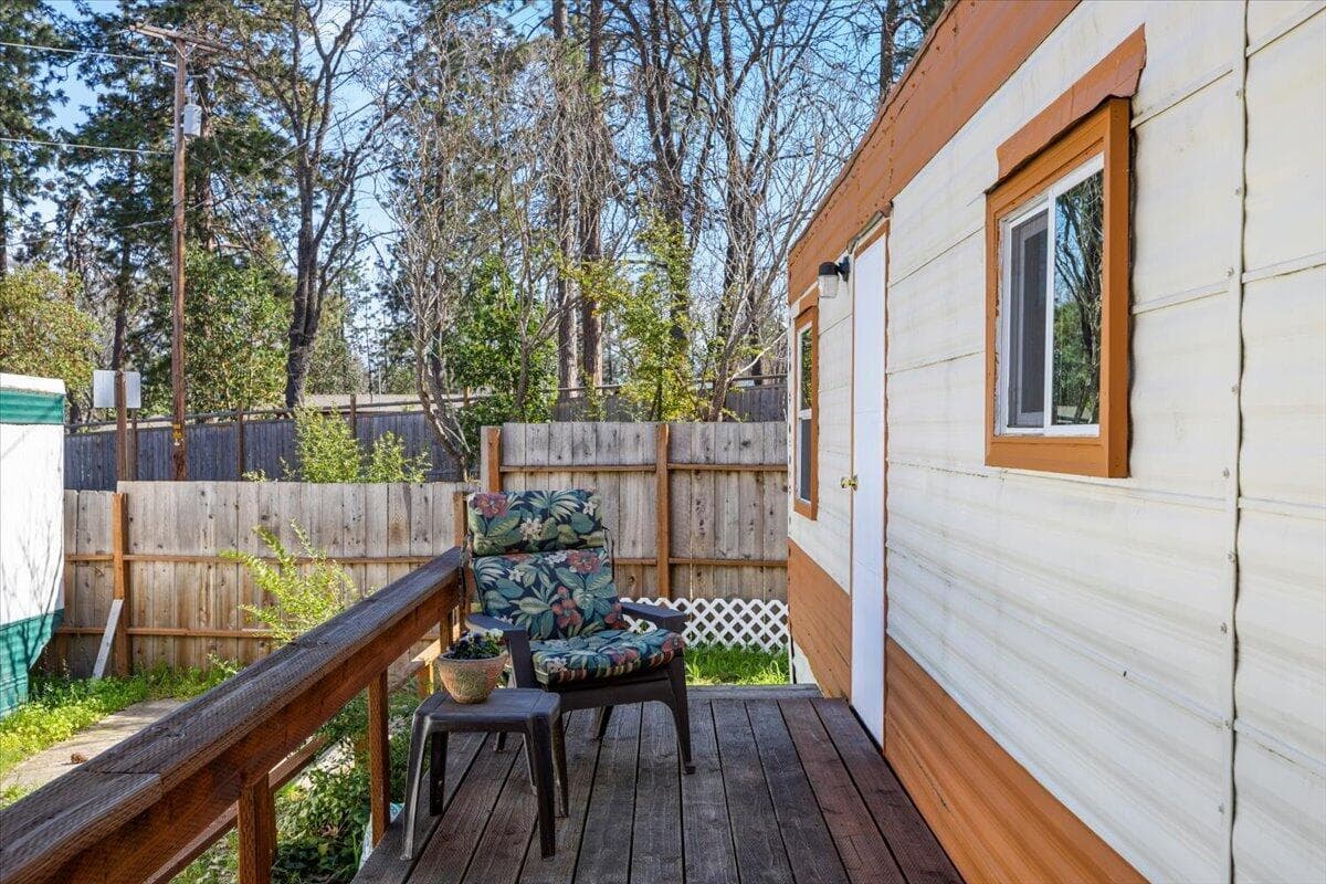 Quiet north-facing deck is perfect for relaxing.