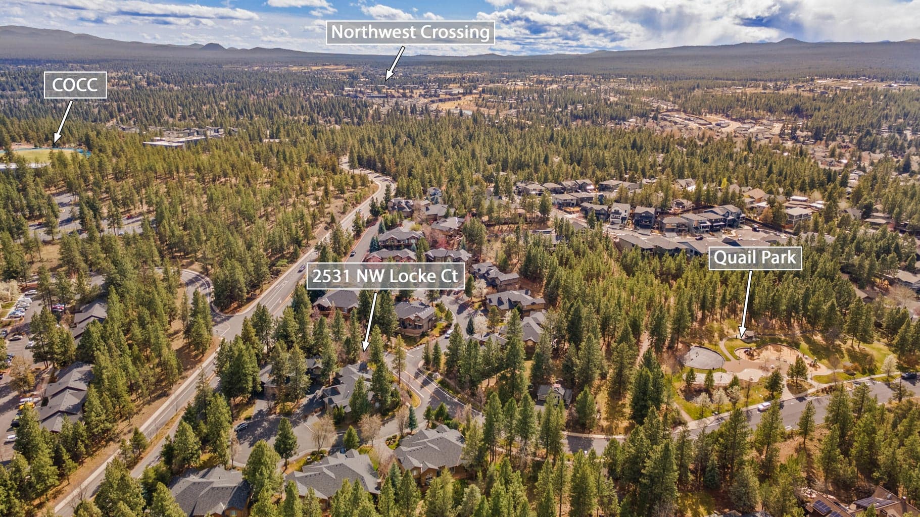 A short walk to Quail Park (Pickleball court, playground, basketball court), COCC and NWX.