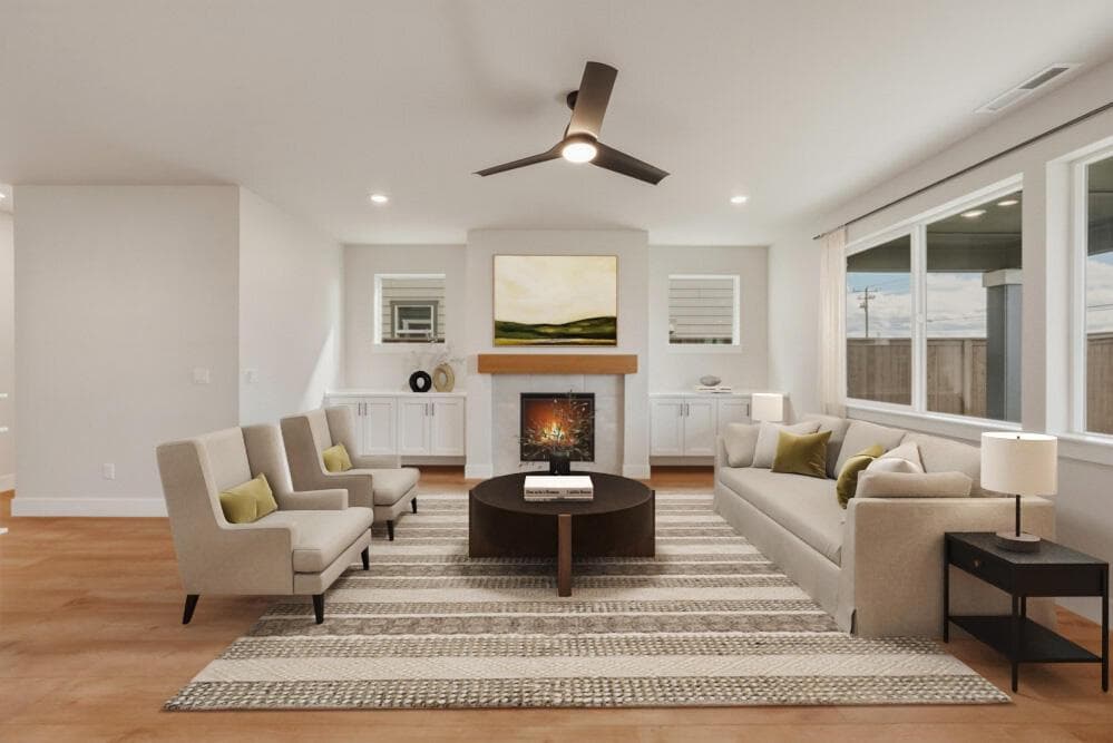 Greatroom. Virtual staging present.