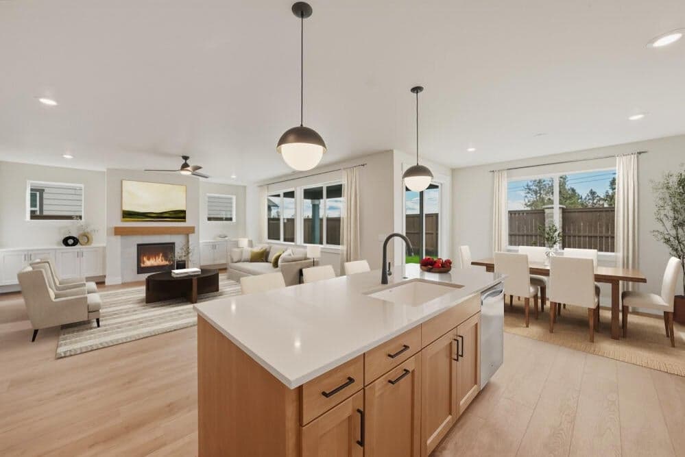 Greatroom. Virtual staging present.