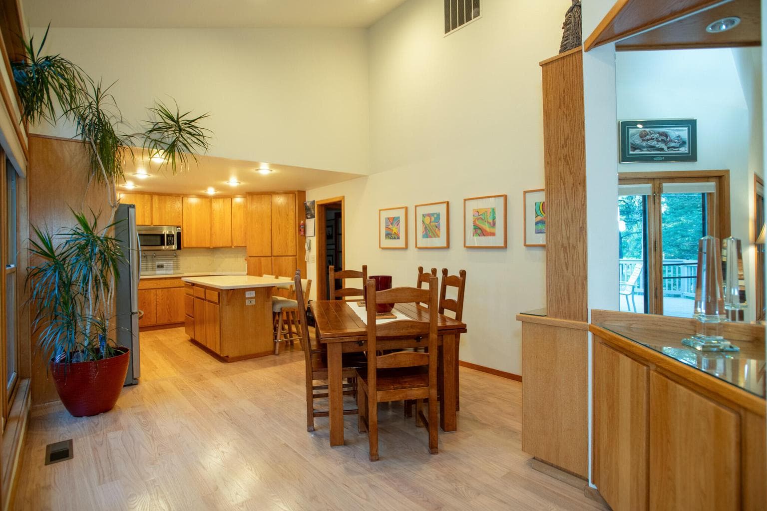 From the living room dining and kitchen
