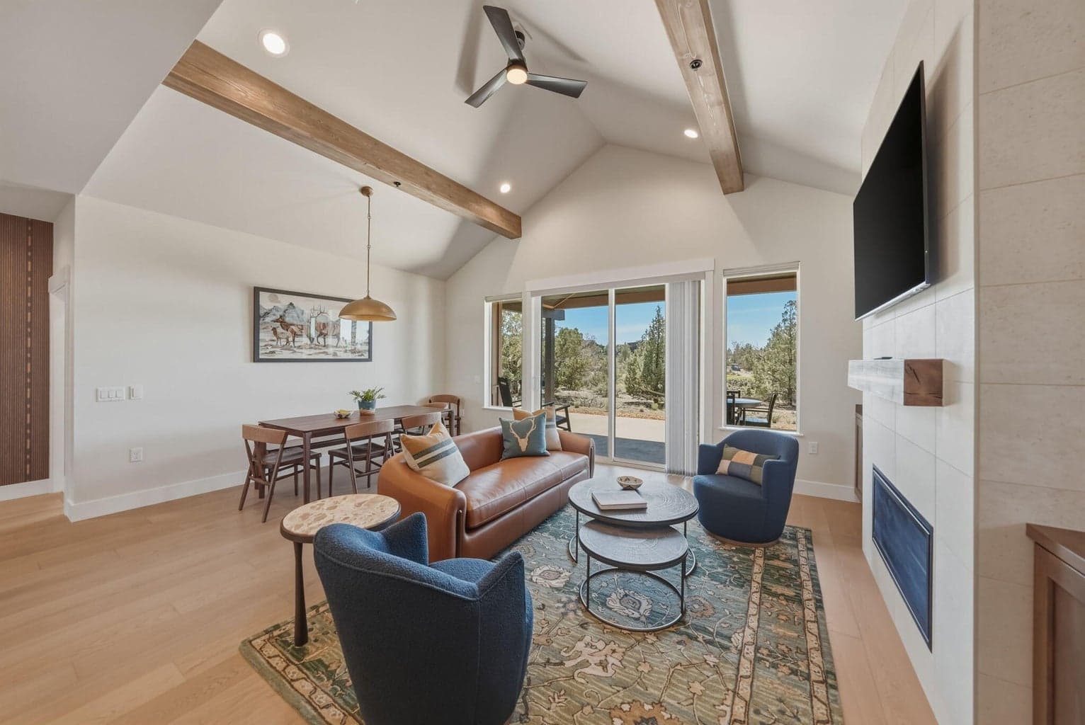 Designer-furnished modern great room