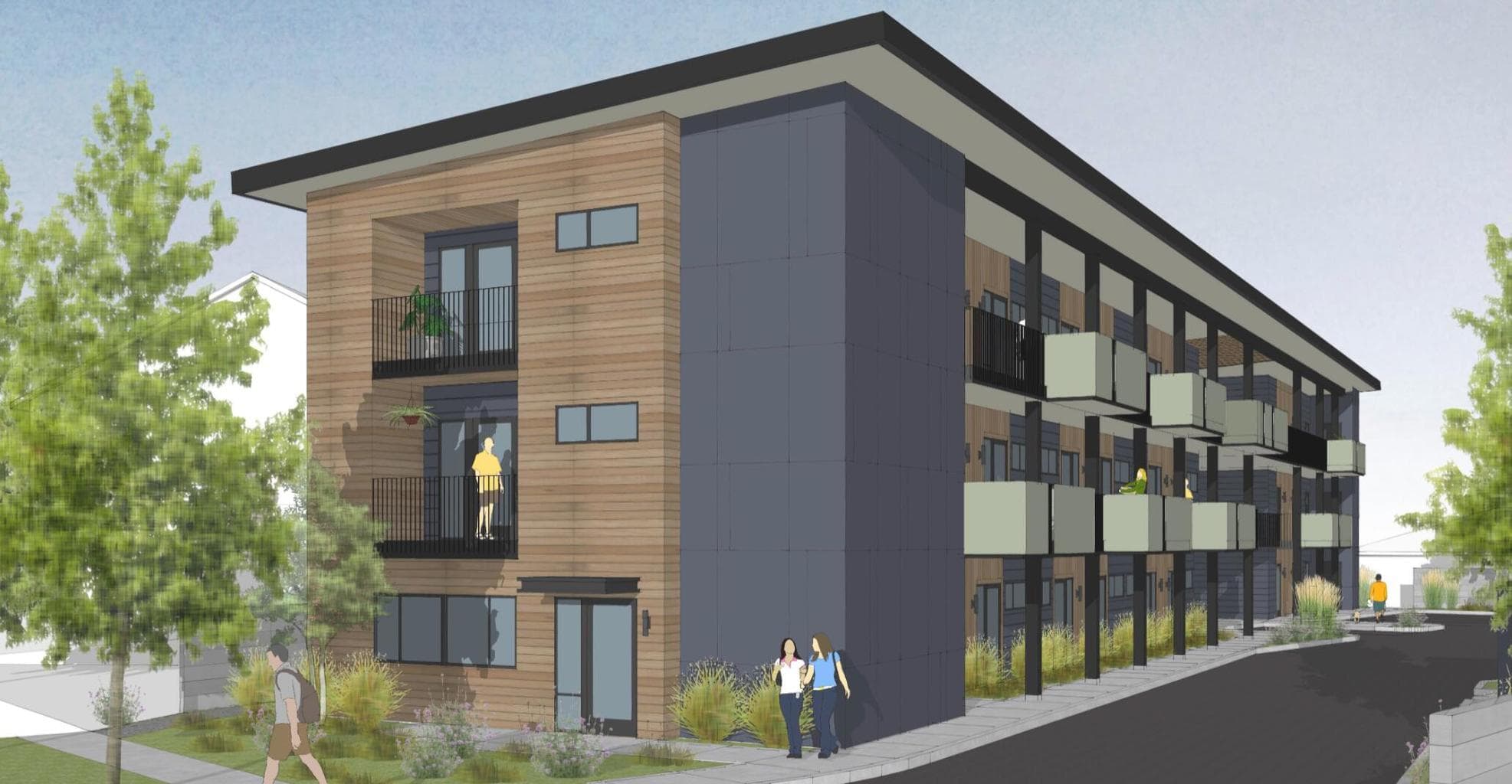 Artist's Rendering from Entitlements Package (Conditional Approval from City of Bend) - 29 Micro Unit Apartment