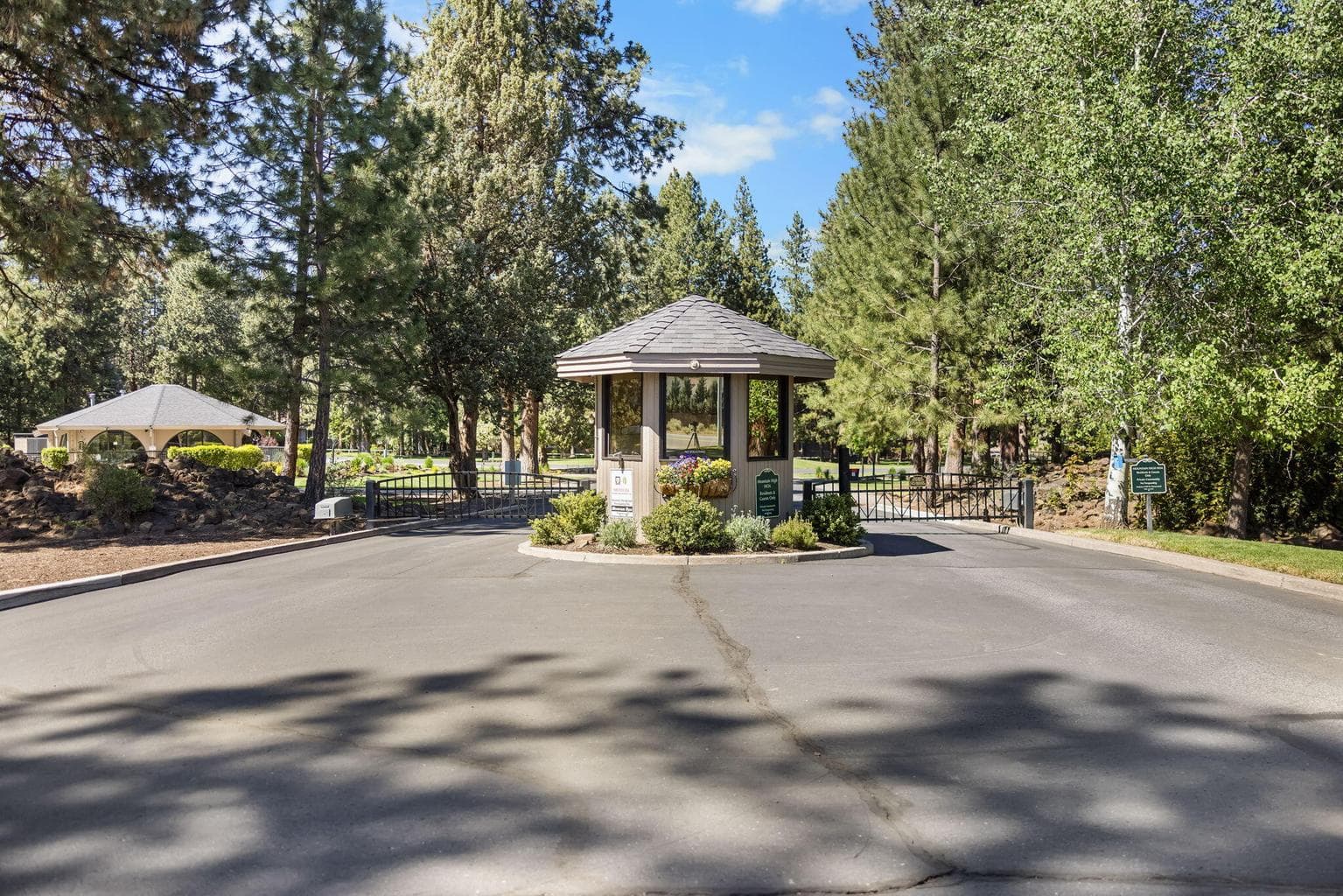 Gated entrance to the community