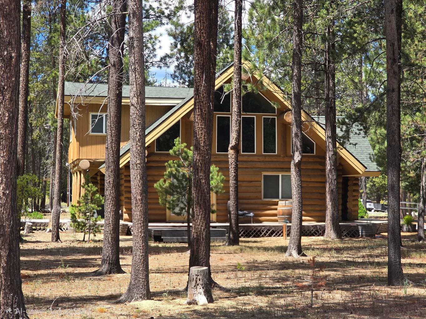 wrap around redwood deck