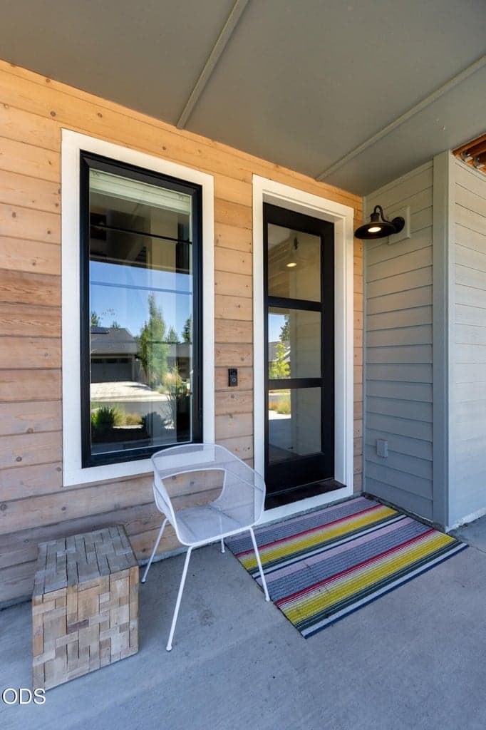 Front door with covered front porch