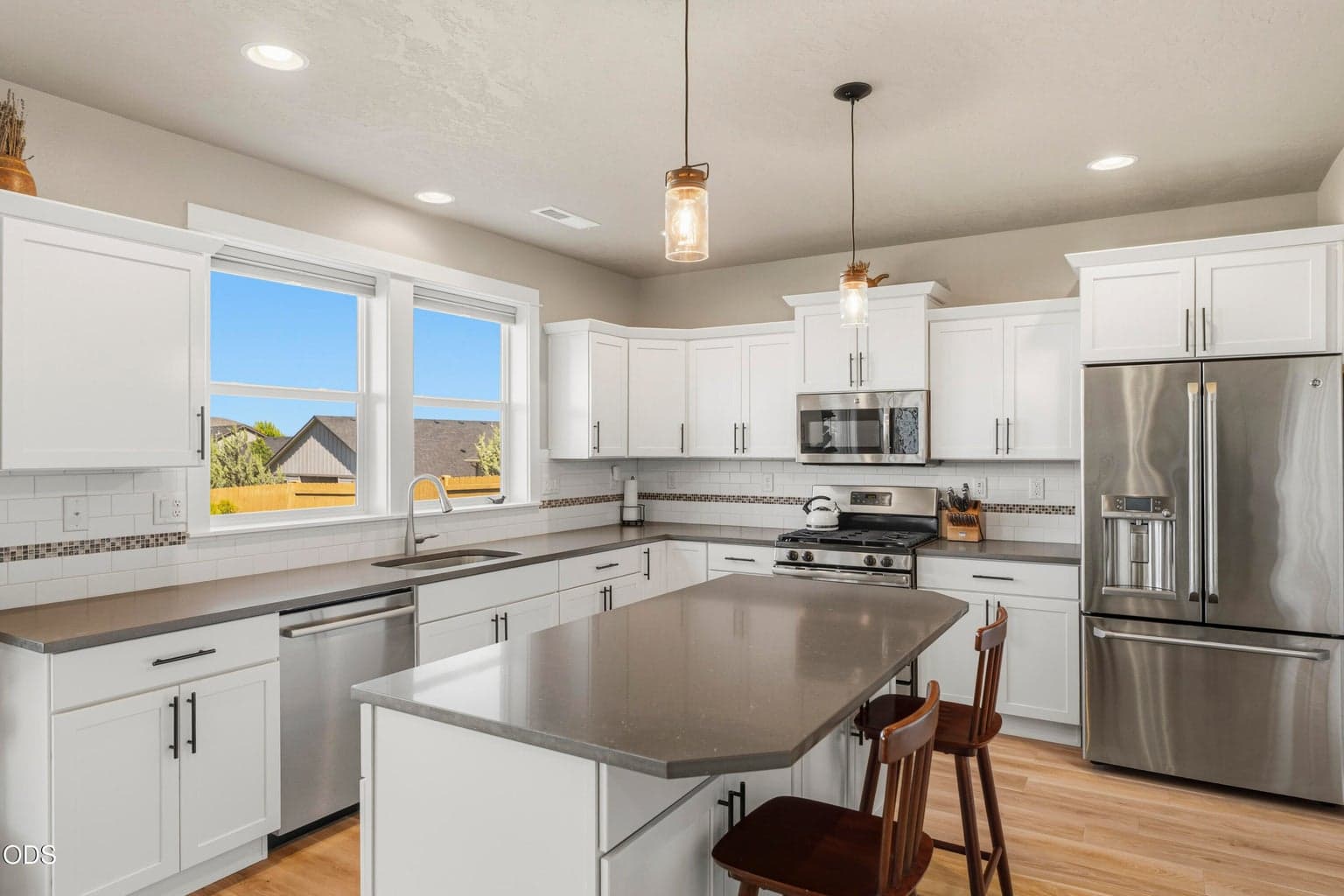 Kitchen island with seating and storage